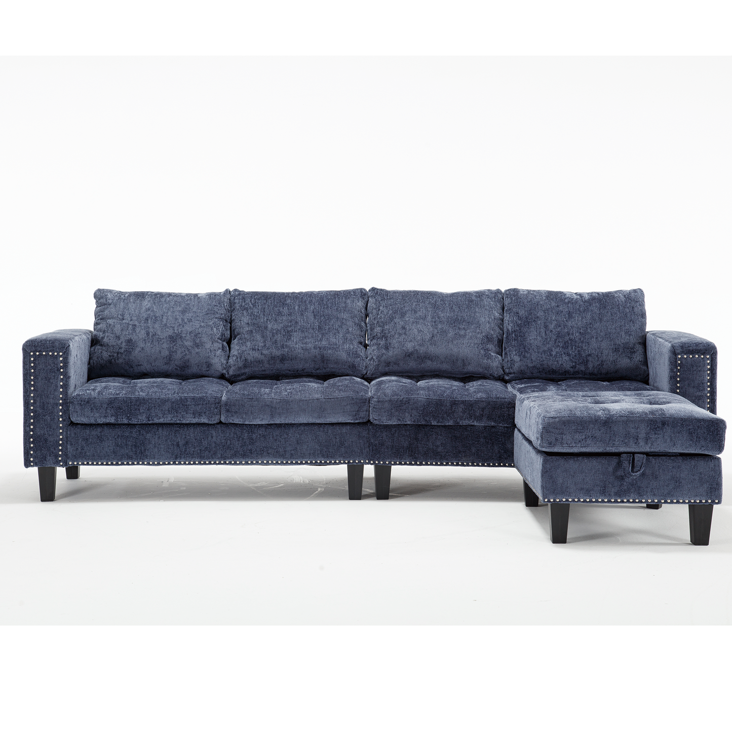 5 Seat Modular Sofa,with Storage Ottoman, Convertible Sectional Sofa, L Shaped Couch , Reversible Chaise ,Riveted Sofa