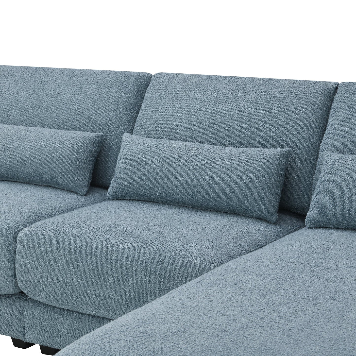 120*61" Oversized Deep Seat Sectional Sofa With Reversible Chaise,Loop Yarn Fabric 5-Seat Armless Indoor Furniture