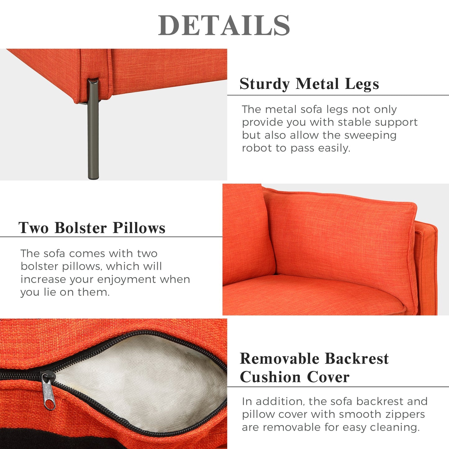 76.2" Modern Style 3 Seat Sofa Linen Fabric Upholstered Couch Furniture 3-Seats Couch for Different Spaces,Living Room
