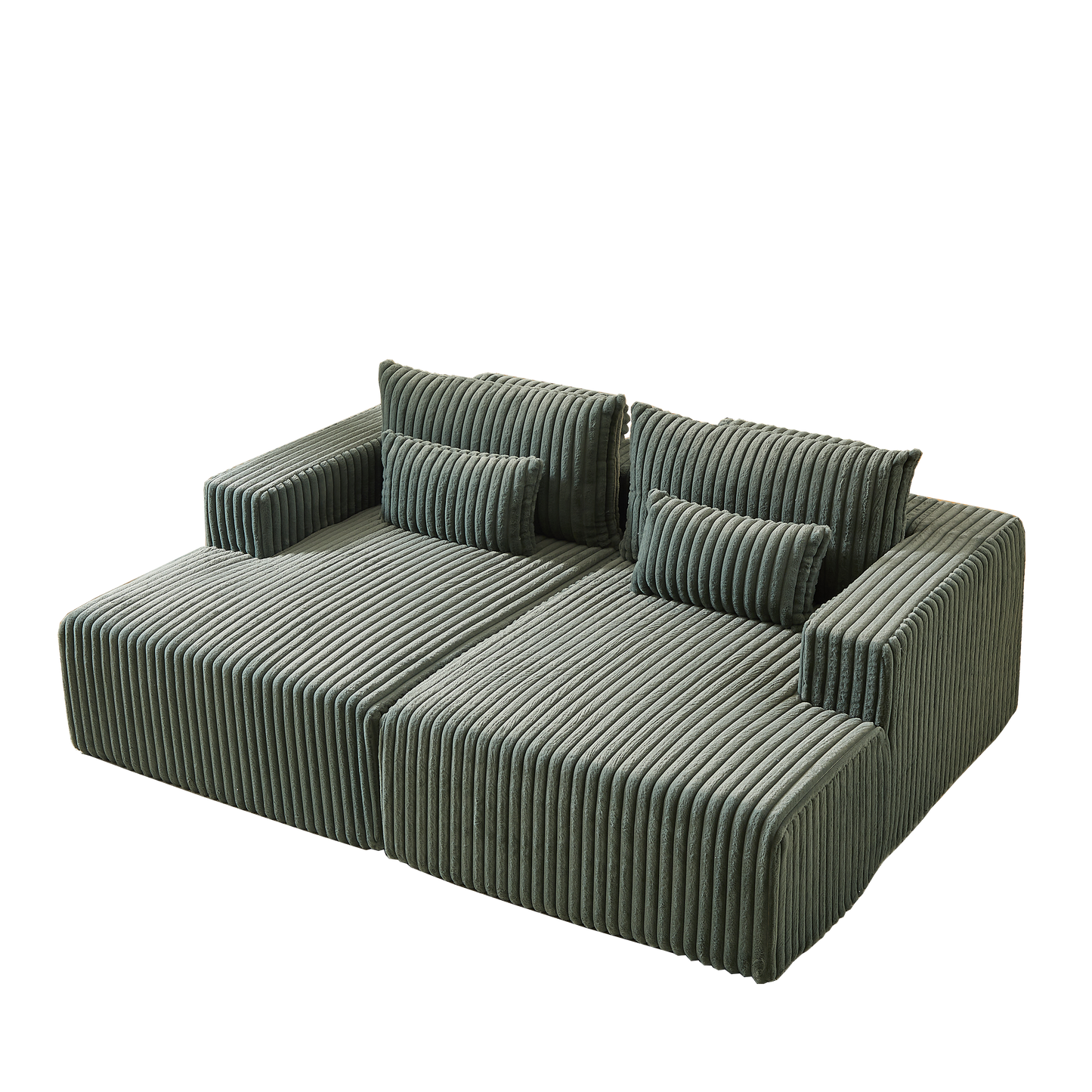 87" Oversized Sectional Lounge Chaise ,No Assembly Required,Cloud Plush Loveseat With Reclining Sofa Bed,Fluffy Modern