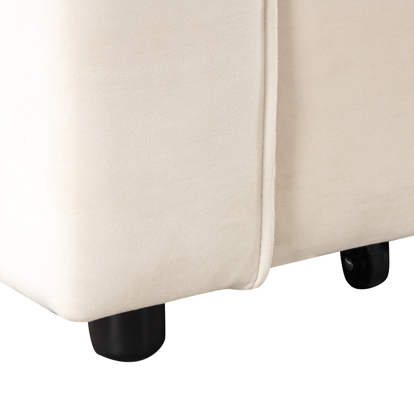 55.3" 4-1 Multi-Functional Sofa Bed With Cup Holder and USB Port for Living Room or Apartments Milky White