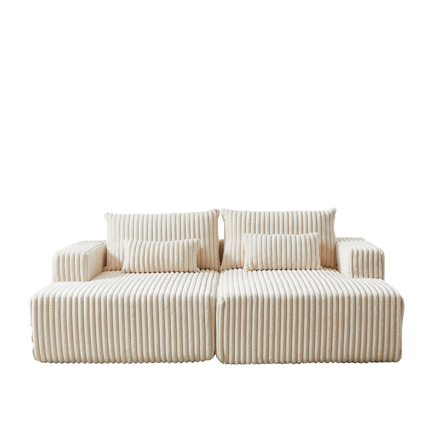 87" Oversized Sectional Lounge Chaise,No Assembly Required,Cloud Plush Loveseat With Reclining Sofa Bed,Fluffy Modern