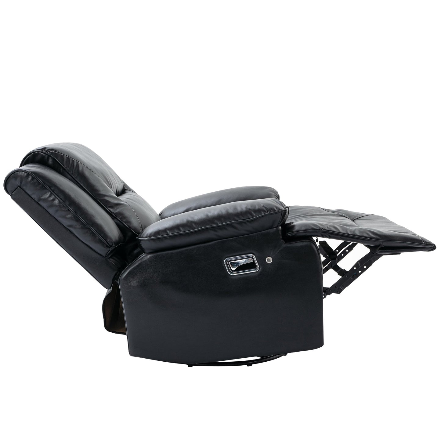 360° Swivel and Rocking Home Theater Recliner Manual Recliner Chair With a LED Light Strip for Living Room,Bedroom
