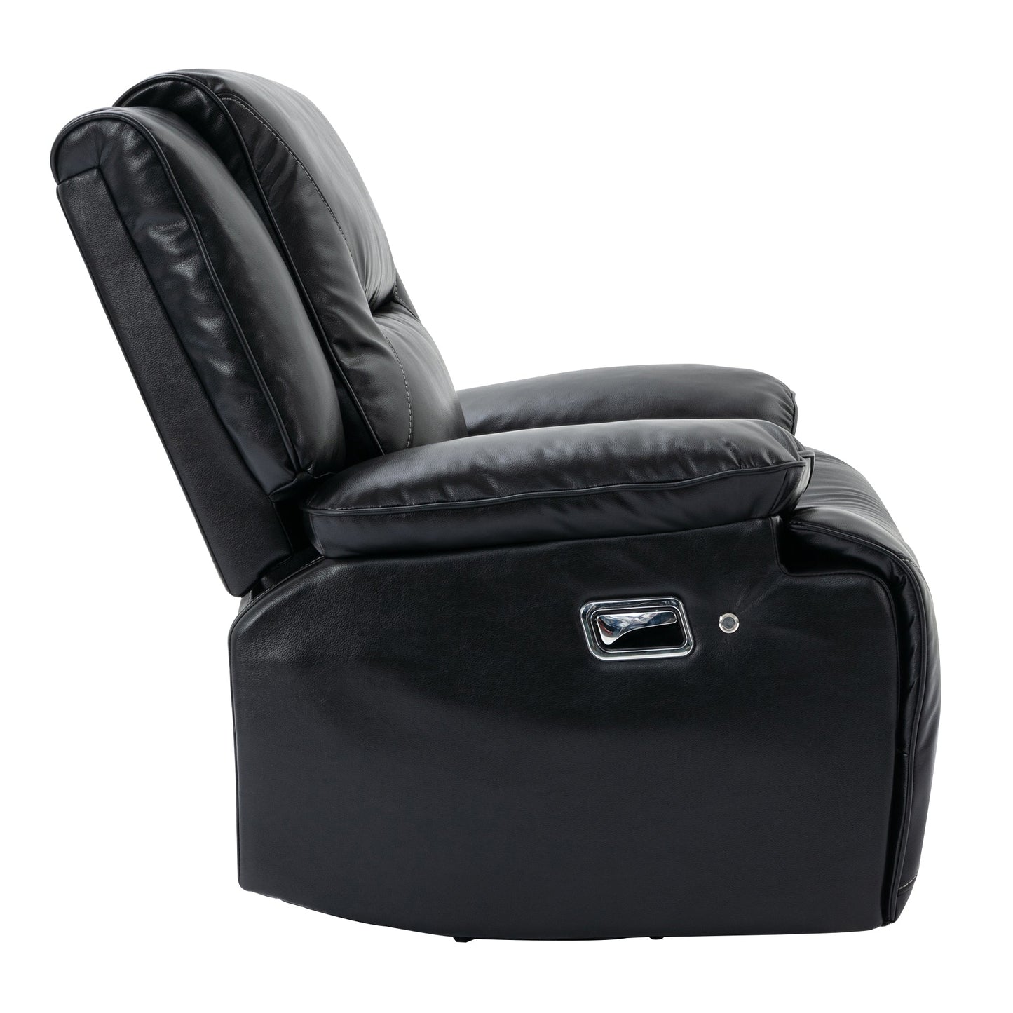 360° Swivel and Rocking Home Theater Recliner Manual Recliner Chair With a LED Light Strip for Living Room,Bedroom