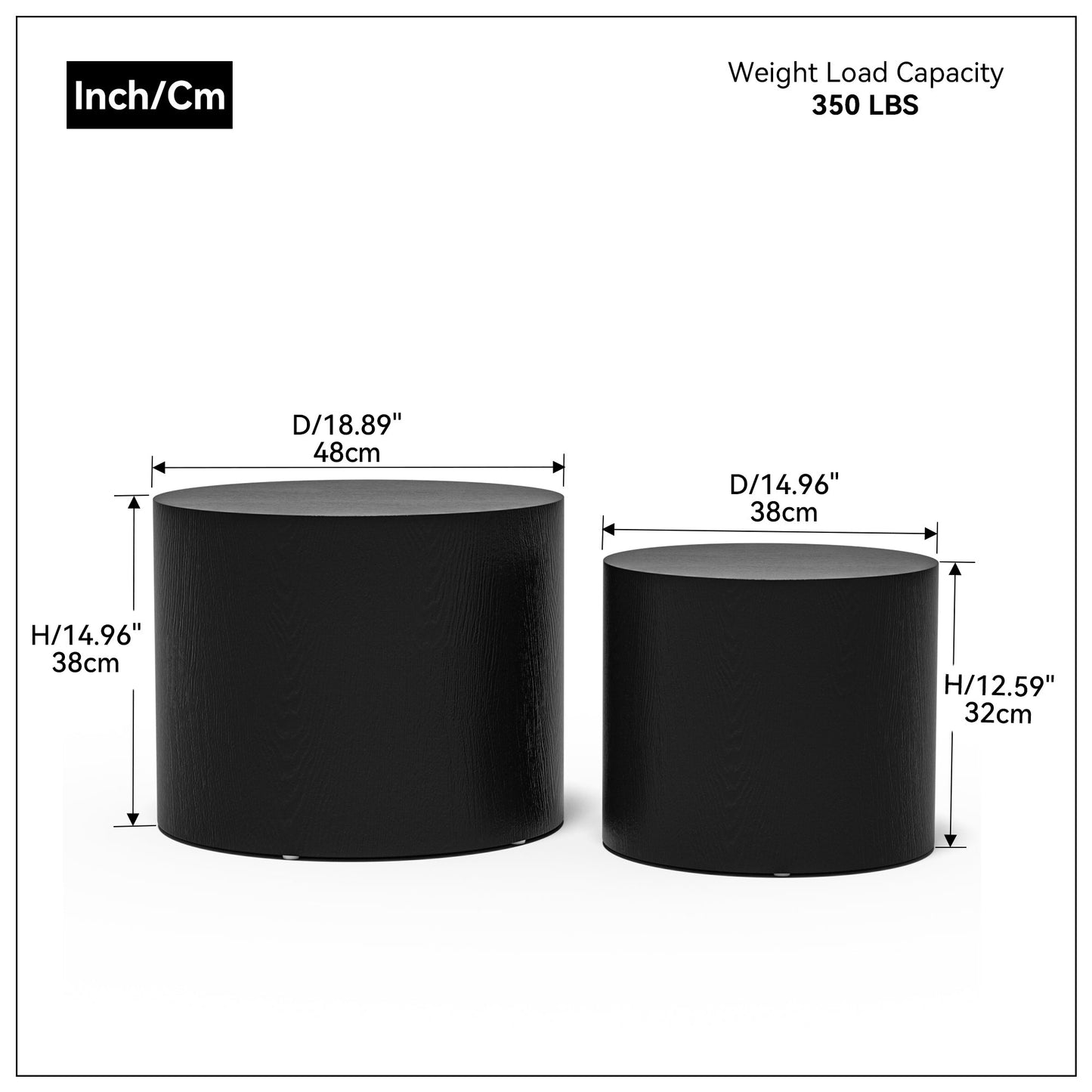 MDF With Ash/Oak/Walnut Veneer Side Table/Coffee Table/End Table/Nesting Table Set of 2 for Living Room,office,bedroom