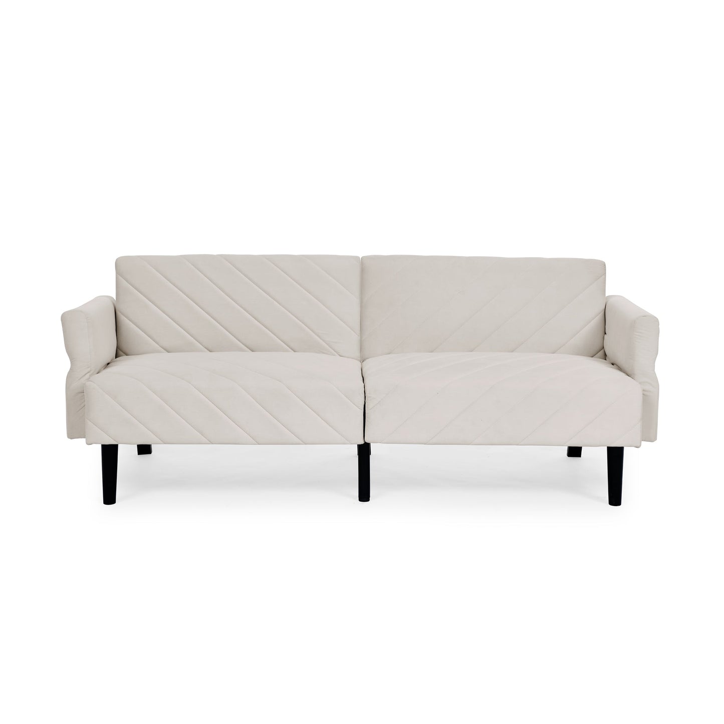 Velvet Futon Couch Convertible Folding Sofa Bed Tufted Couch With Adjustable Armrests for Apartment