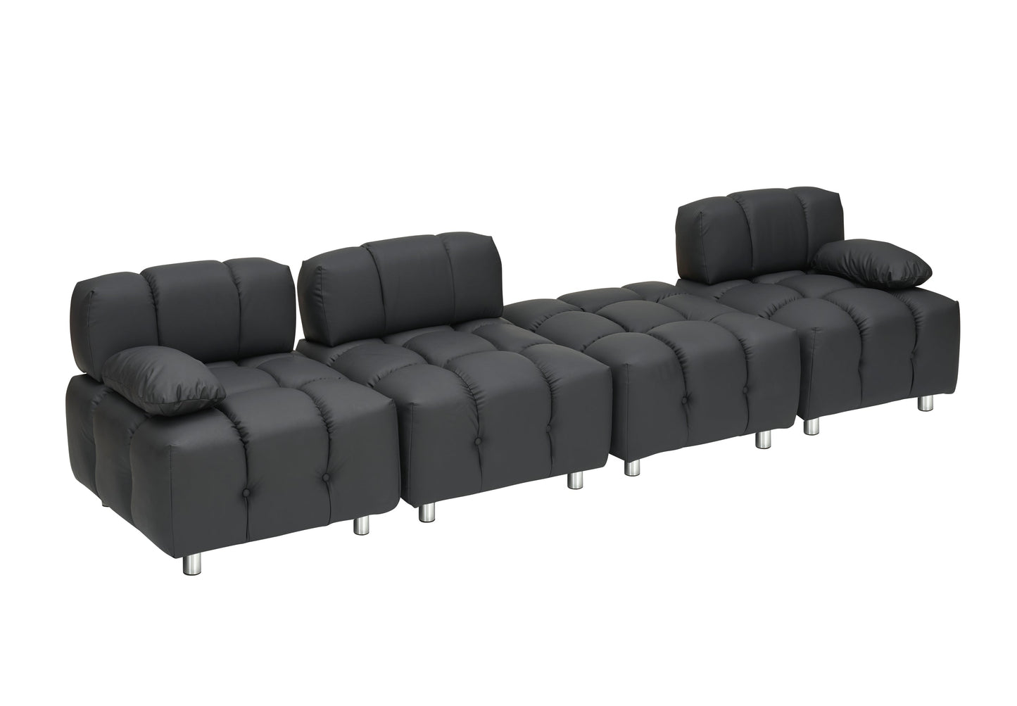 A 90.60-Inch Technology Cloth Black Sofa, Waterproof, Stain and Cat Scratch Resistant, Can Comfortably Sit