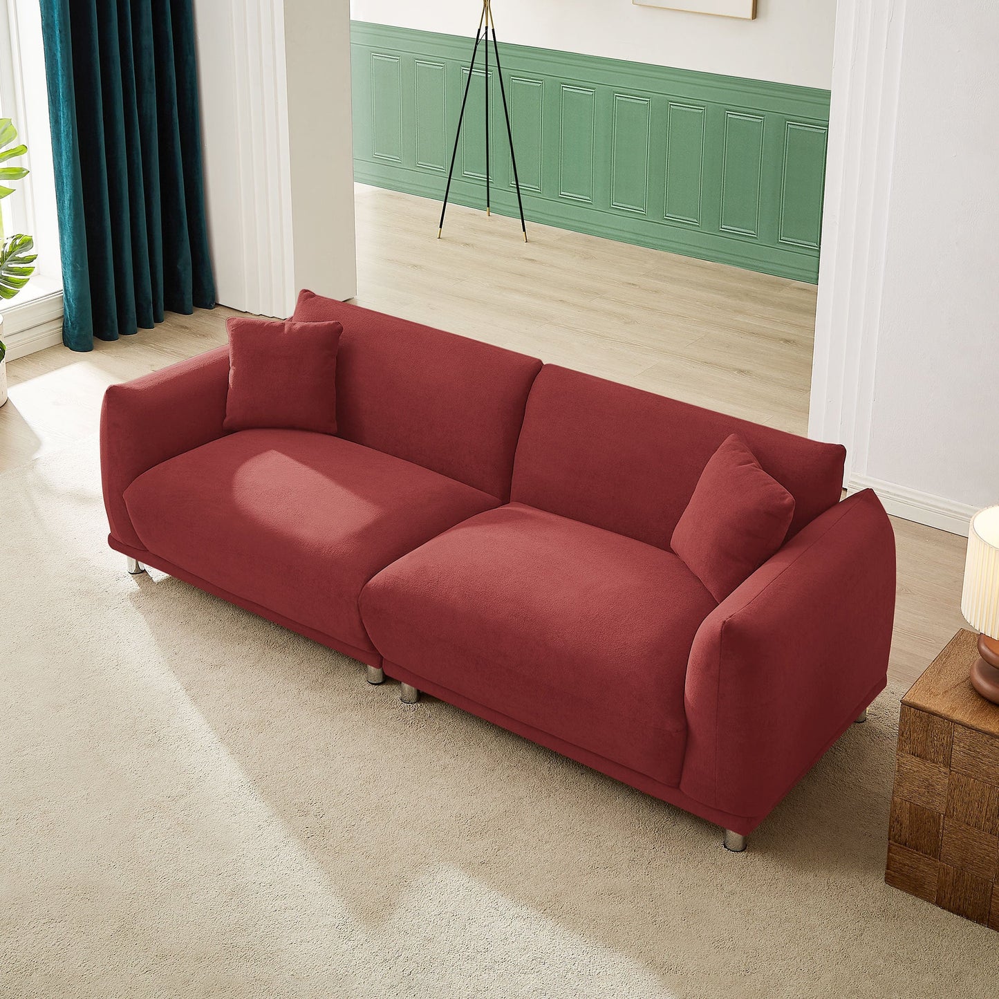 Loveseat Sofa Couch for Modern Living Room,2 Seater Sofa for Small Detachable Sofa Cover Space Spring Cushion and Solid