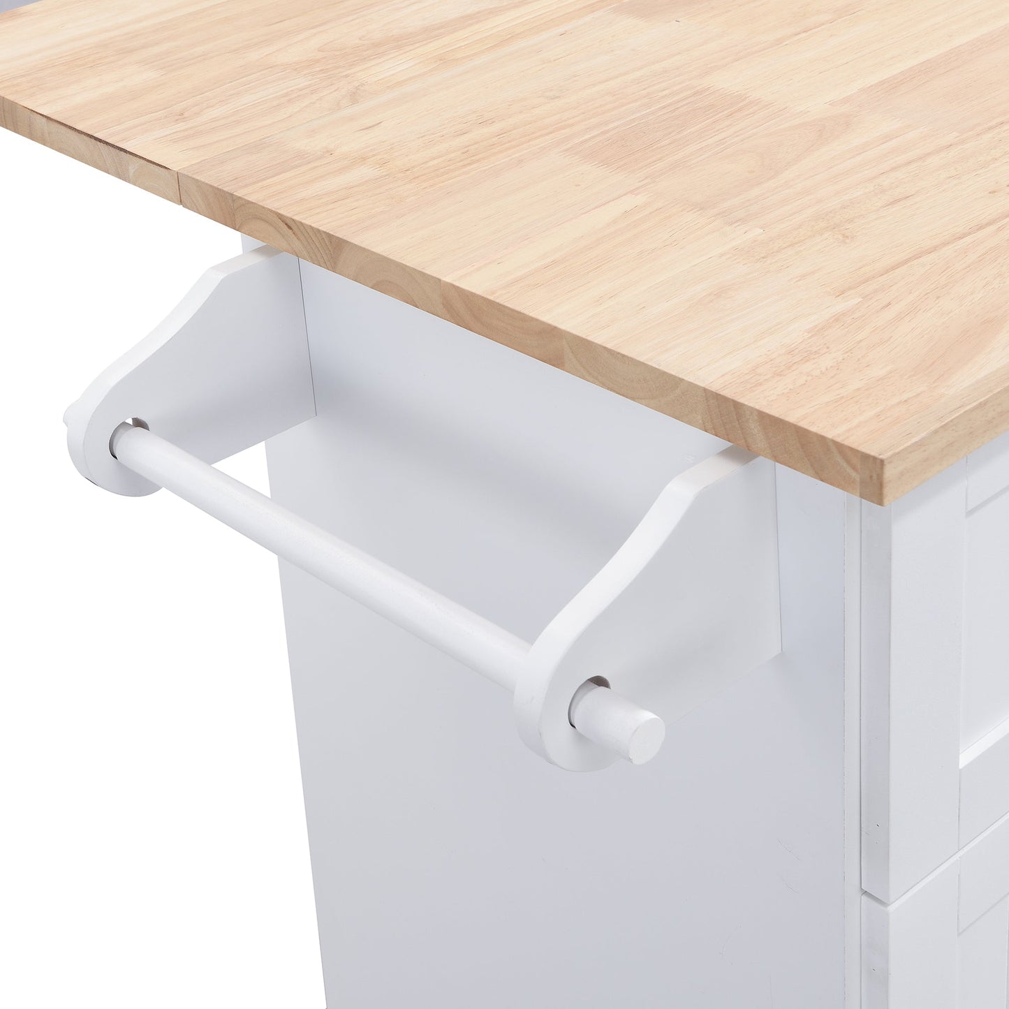 Farmhouse Kitchen Island Set With Drop Leaf and 2 Seatings,Dining Table Set With Storage Cabinet, Drawers and Towel Rack