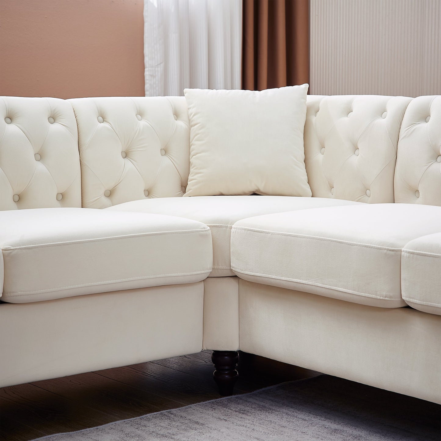 83.5-Inch Oversized Corner Sofa Covers, L-Shaped Sectional Couch, 5-Seater Corner Sofas With 3 Pillows for Living Room