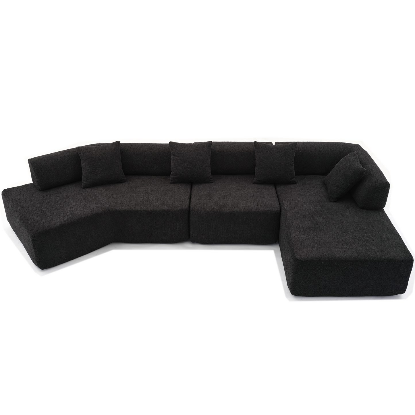Modern Minimalist 140" L-Shape Couch ,No Assembly Required,Boucle,Modular Sofa ,Couch With Chaise,Free Combination Foam