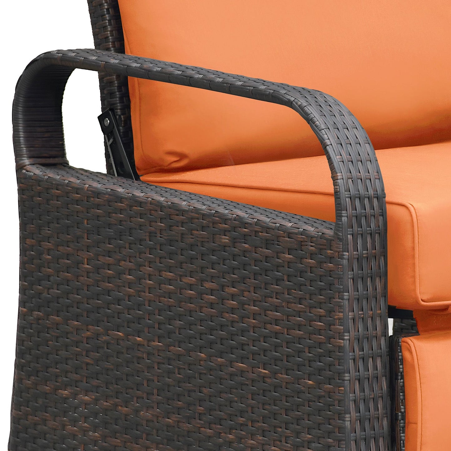 Outdoor Recliner Chair; Automatic Adjustable Wicker Lounge Recliner Chair With 5.12'' Thicken Cushion