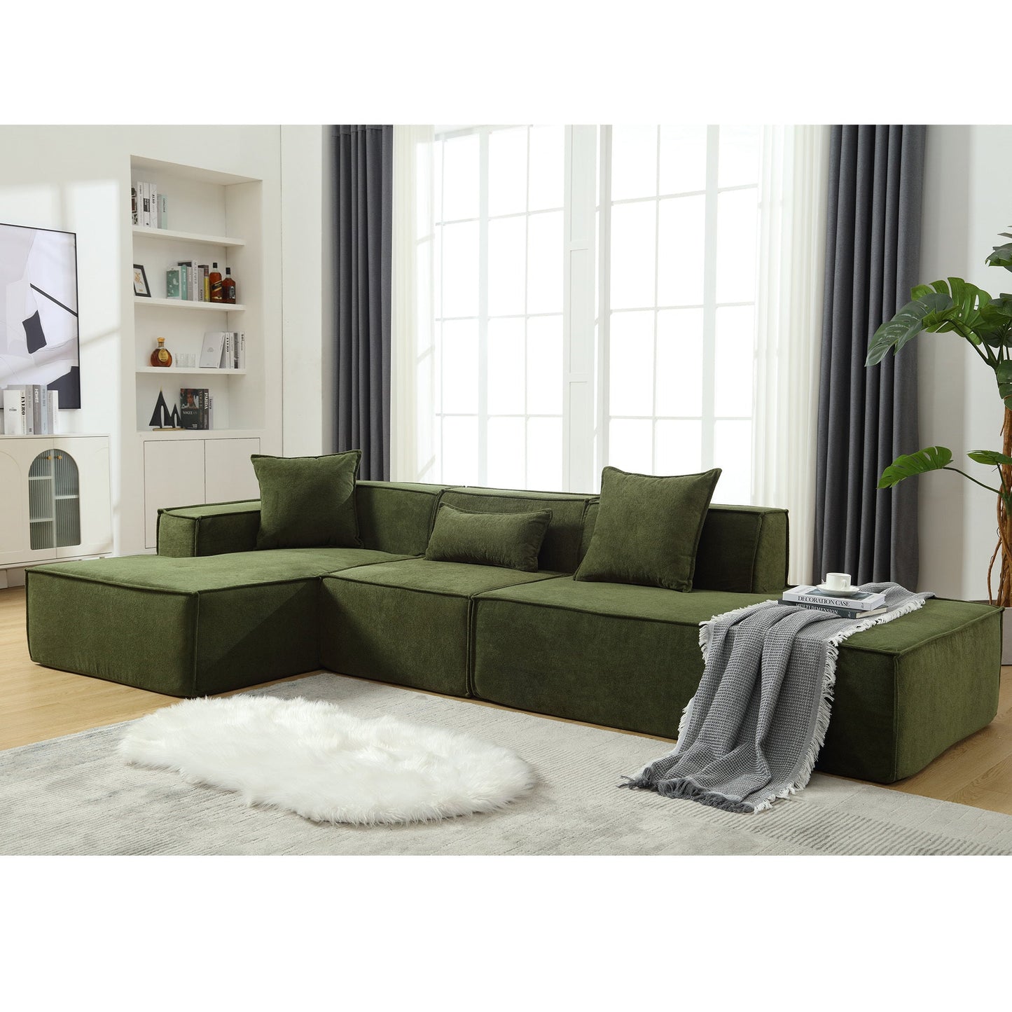 Modular Combination Living Room Sofa Set, Modern Minimalist Sofa, Free Installation Sofa, L-Shaped, Italian Minimalist
