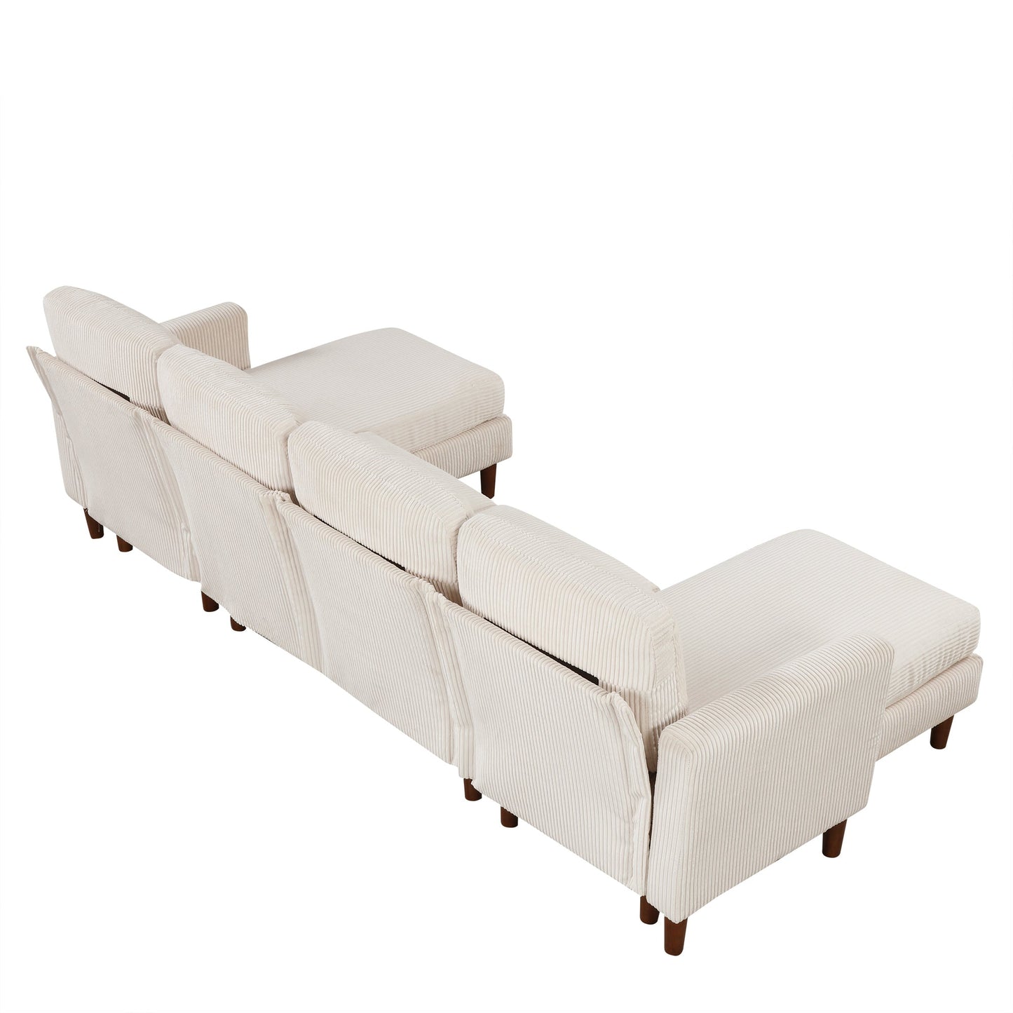 U-Shaped Sponge-Filled Cushion Combination Sofa, Suitable for Living Rooms, Studies, and Spacious Spaces
