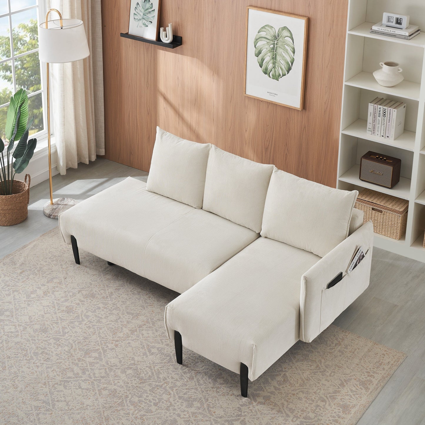 79.50 Inches Long, Velvet Sofa Fabric, With Three Matching Pillows and Spacious and Comfortable Seats