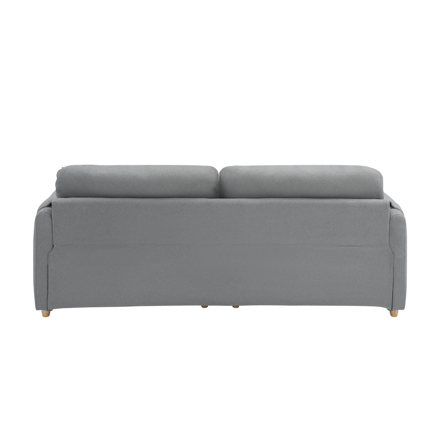 79.50 Inches Long, Teddy Cotton Linen Sofa Fabric, With Metal Conical Long Legs, Metal Strip Matching, Stylish