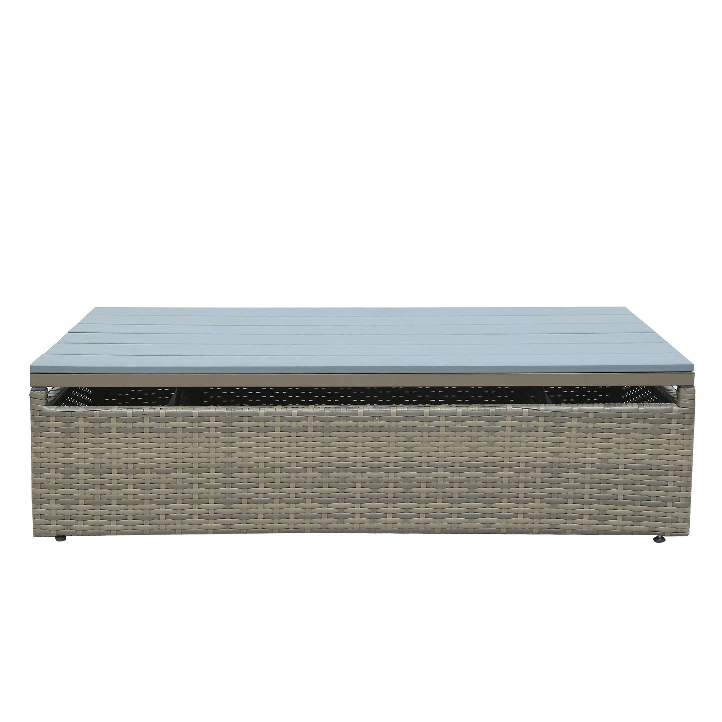 Patio Furniture Sets, 5-Piece Patio Wicker Sofa With Adustable Backrest, Cushions, Ottomans and Lift Top Coffee Table