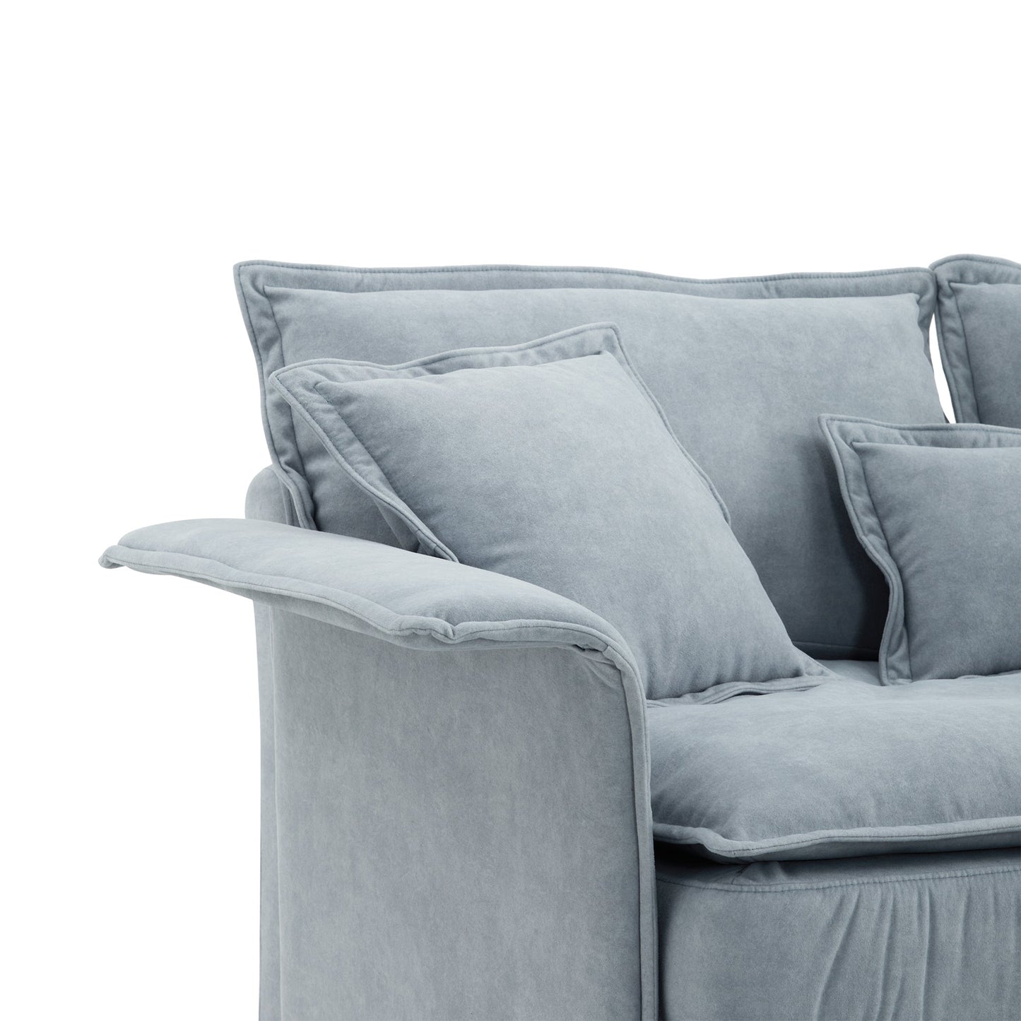 95*66"Oversized Luxury Sectional Sofa With Bentwood Armrests,4 Seat Upholstered Indoor Furniture With Double Cushions