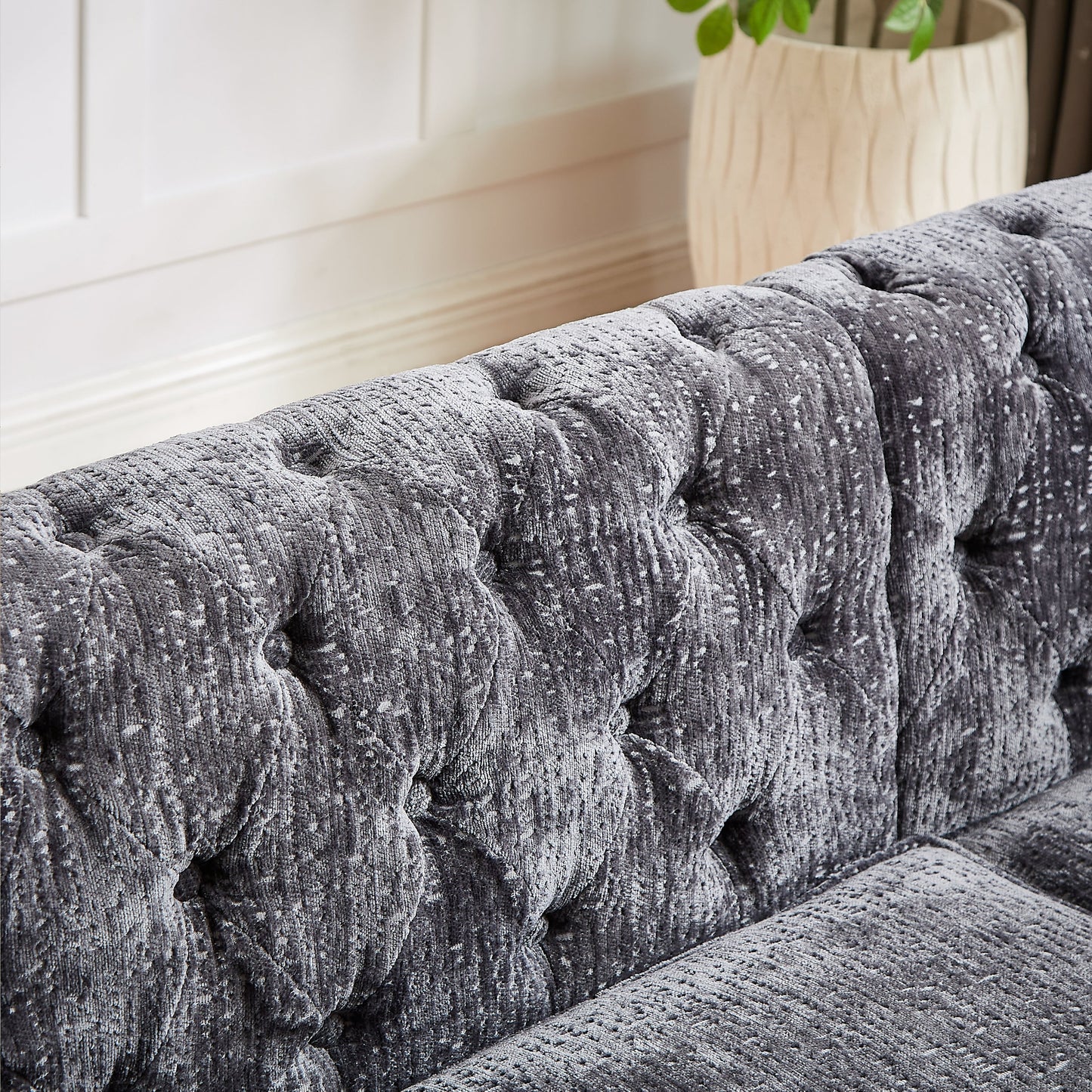81.5-Inch Chenille Corner Sofa , L-Shaped Sectional Couch, 5-Seater Corner Sofas With 3 Cushions for Living Room, Bedroom