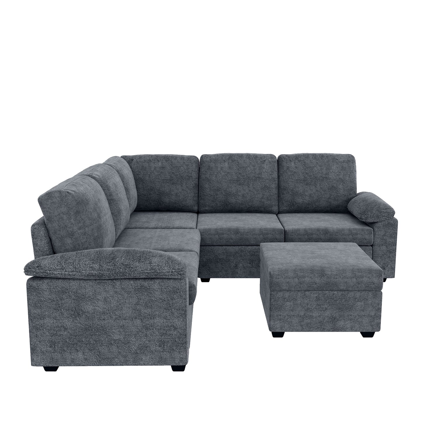 84*84" Modern Velvet Sectional Sofa Set,Large U Shaped Upholstered Corner Couch With Ottoman,Armrest Pillow