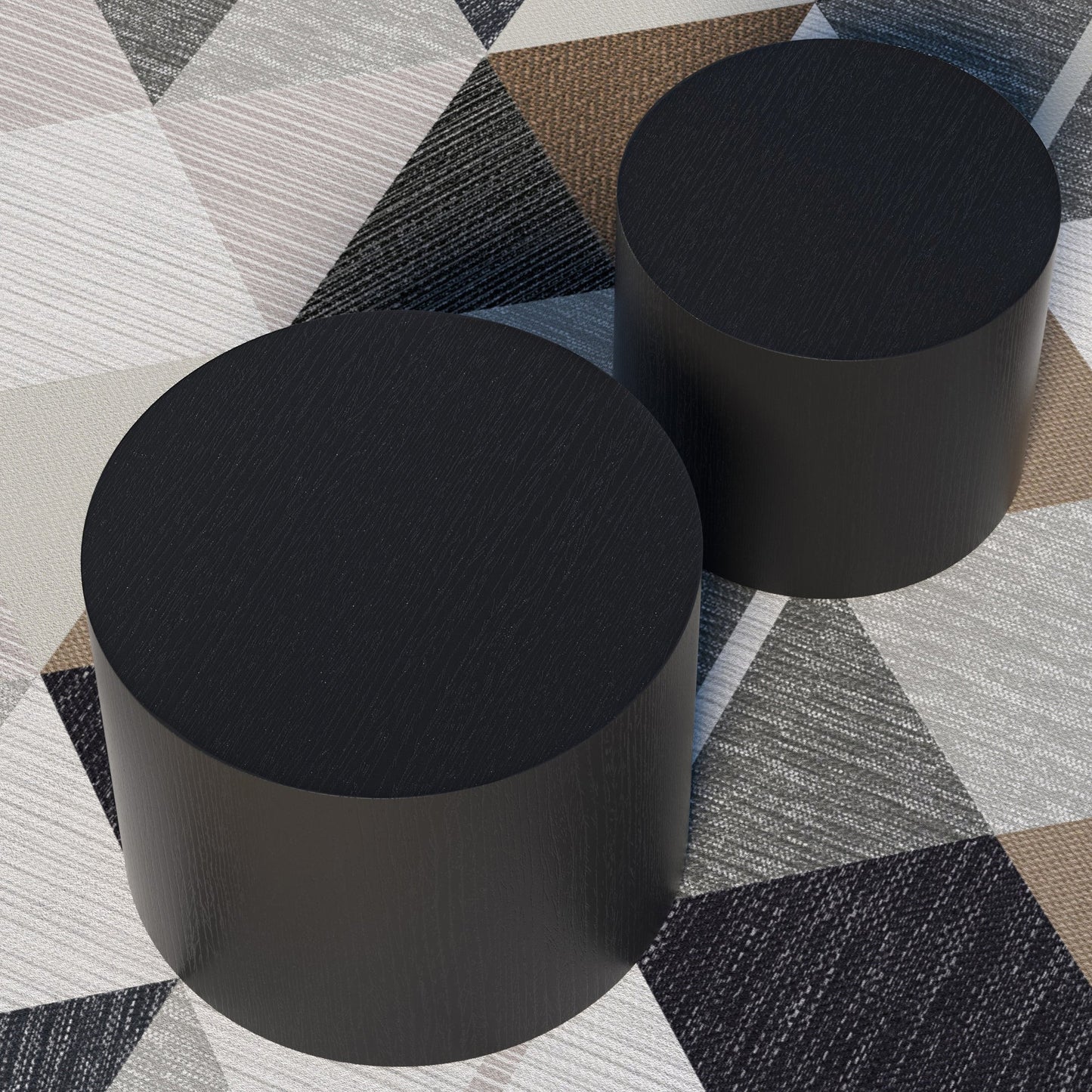 MDF With Ash/Oak/Walnut Veneer Side Table/Coffee Table/End Table/Nesting Table Set of 2 for Living Room,office,bedroom