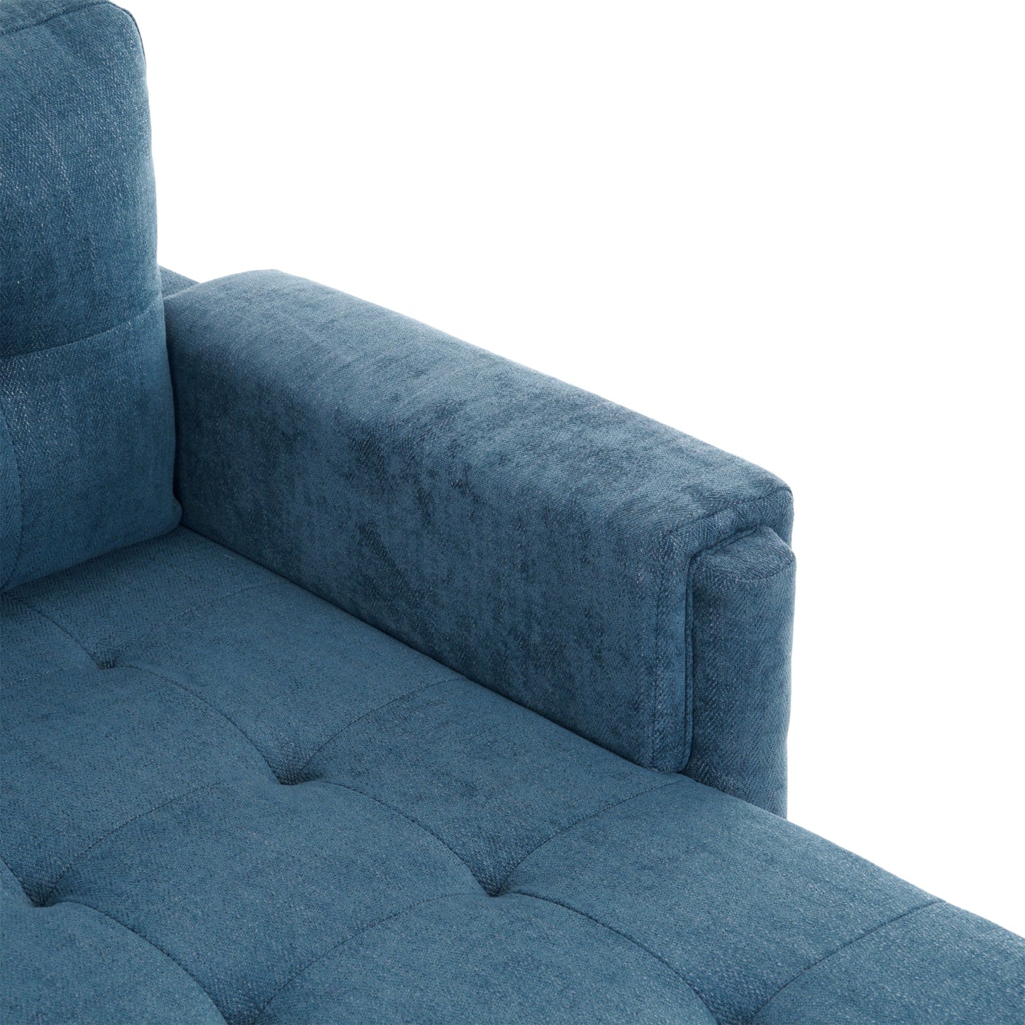83.4" L-Shaped Sofa Sectional Couch Sofa Bed With Two USB Ports, a Movable Ottoman and a Reversible Chaise Lounge