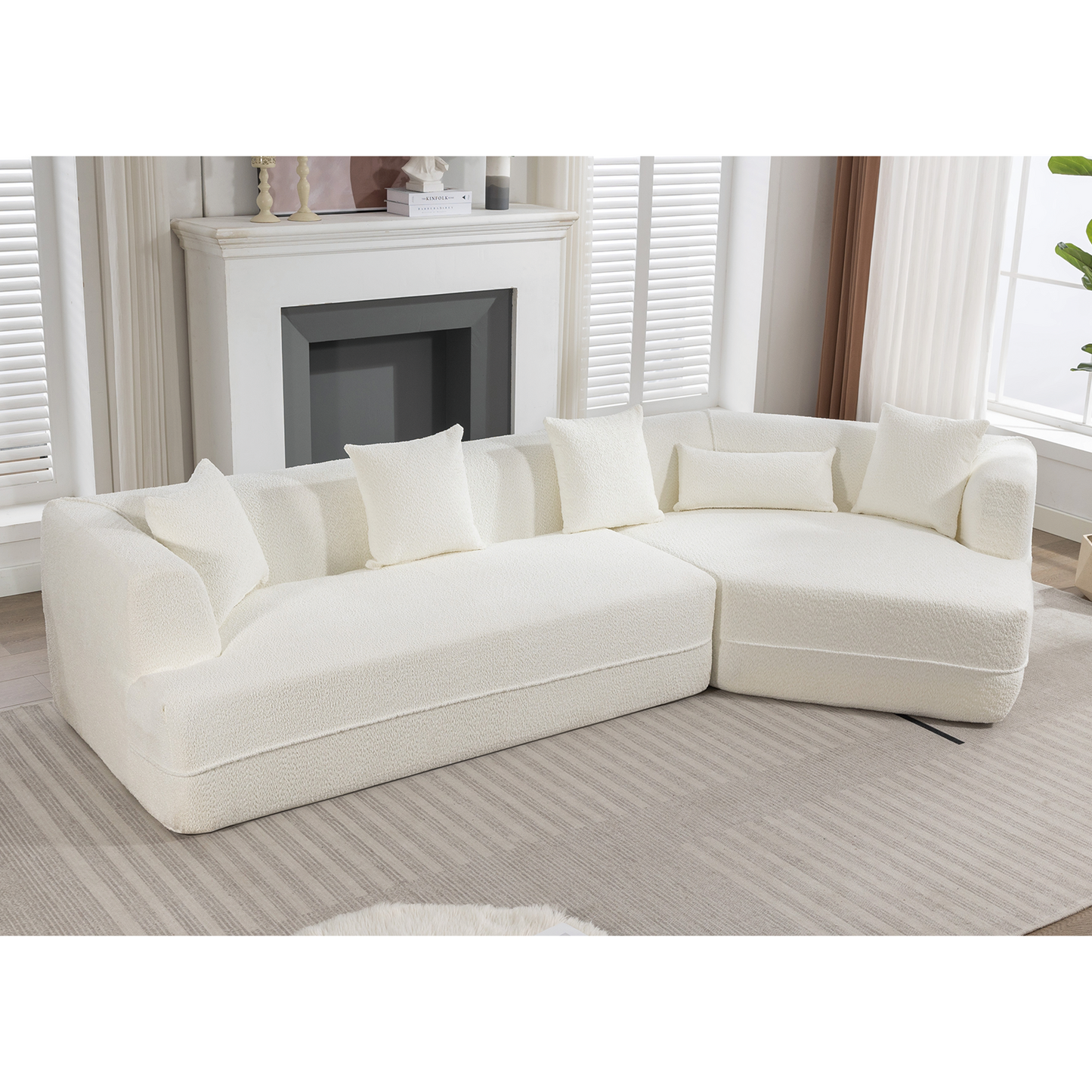 Modular Sofa , Modern Minimalist Style Sofa, Upholstered , Free Combination, Round Fiber Fabric, Anti-Wrinkle Fabric