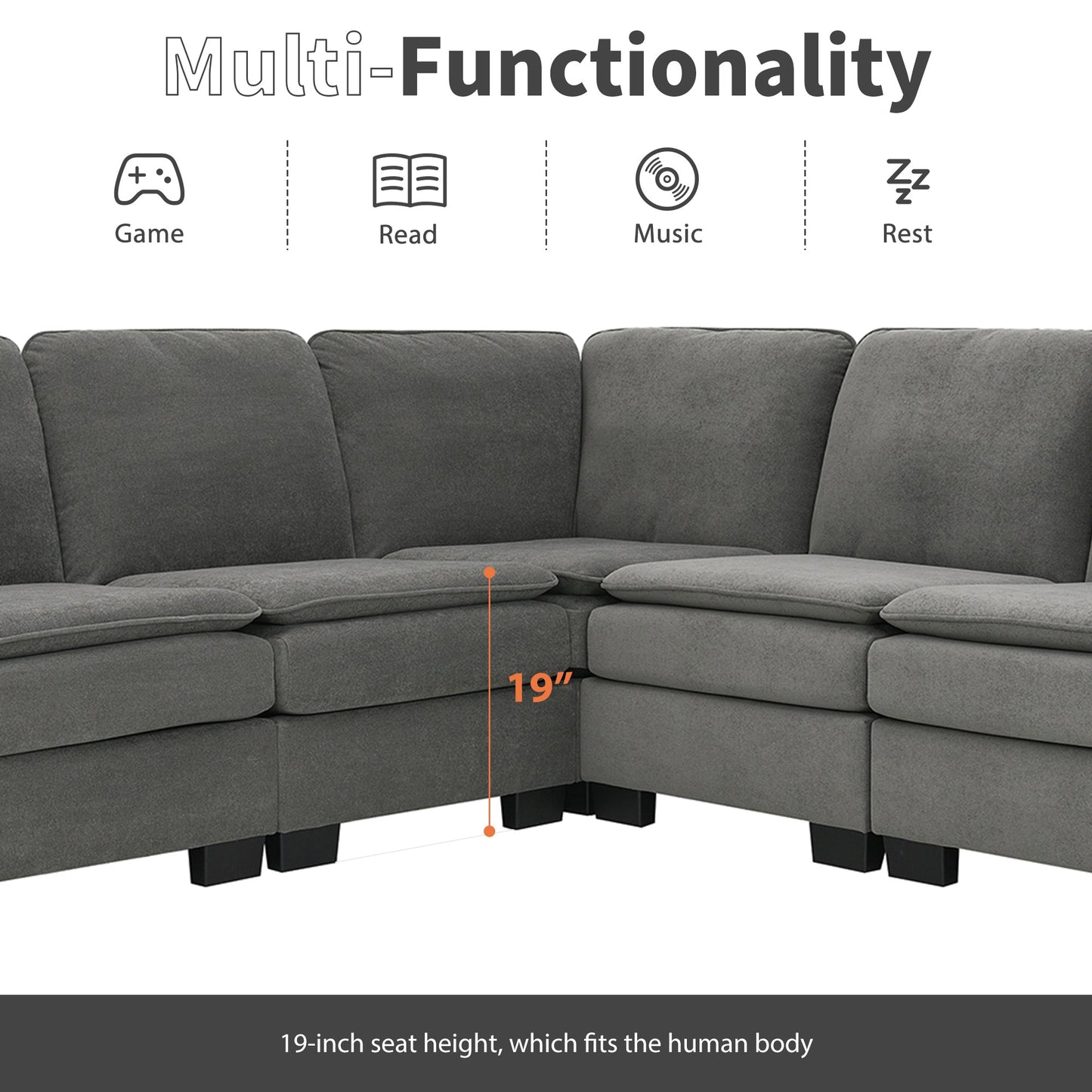 89*89" Oversized Velvet Modern Sectional Sofa,Large L Shaped Upholstered Indoor Furniture With Double Cushions,5 Seat