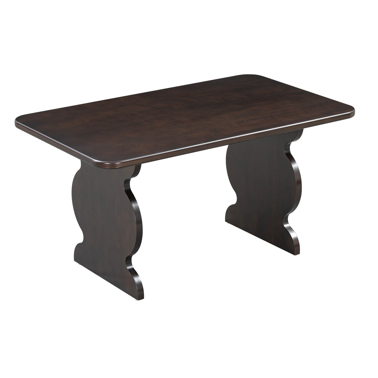 6-Piece Dining Set, Mid-Century Modern Table Set for 6 Persons With 4 Chairs and Bench, Padded Seats and Backrest