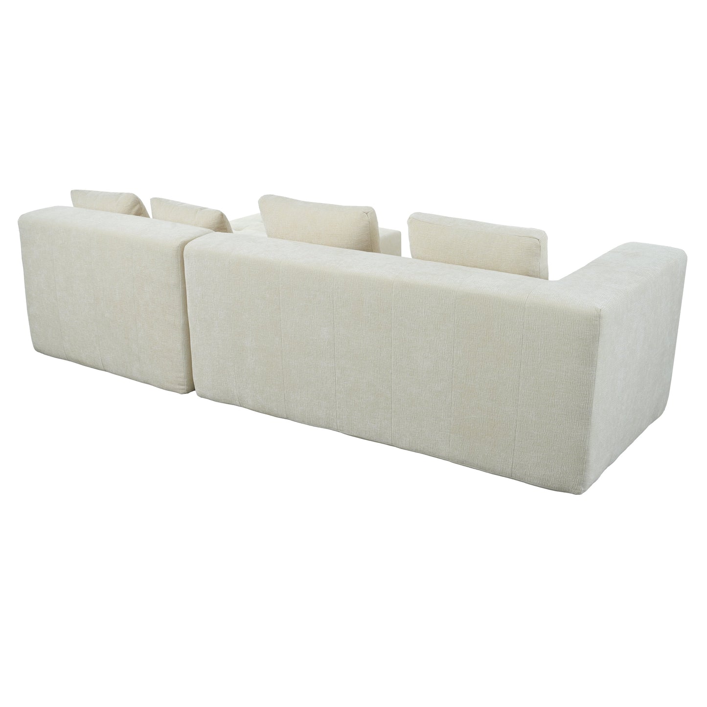 Modern Large Removable Modular Sofa, 3-Piece Set With Free Combination, Includes 4 Cushions, Ideal for Living Room, Bedroom