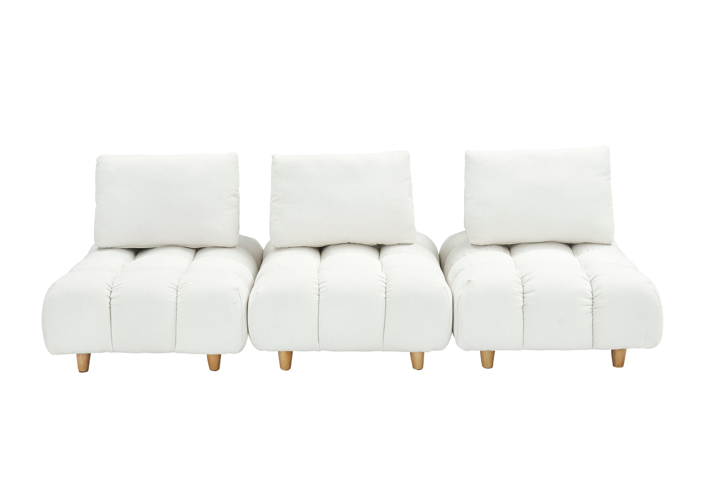 90 Inches Long, Teddy Sofa Fabric, With Spacious and Comfortable Seats, for Apartment Office Living Room -Beige