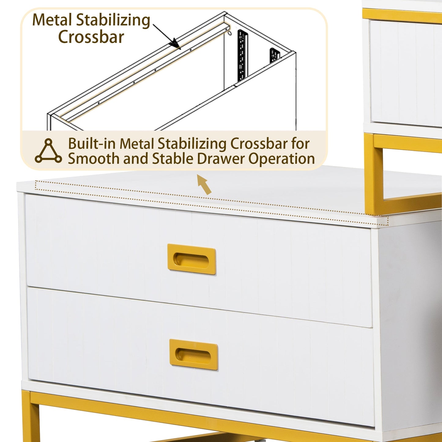 Modern Style Vanity Table With Movable Side Cabinet and 4-Drawers, Large Size Dressing Table With Mirror and 3-Colors