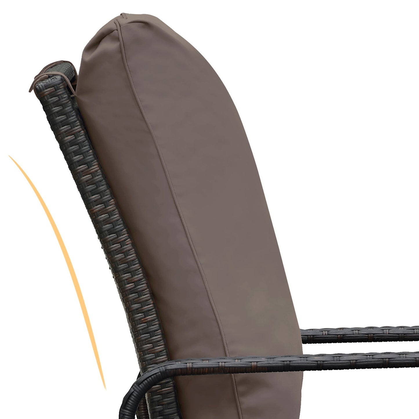 Outdoor Recliner Chair; Automatic Adjustable Wicker Lounge Recliner Chair With 5.12'' Thicken Cushion