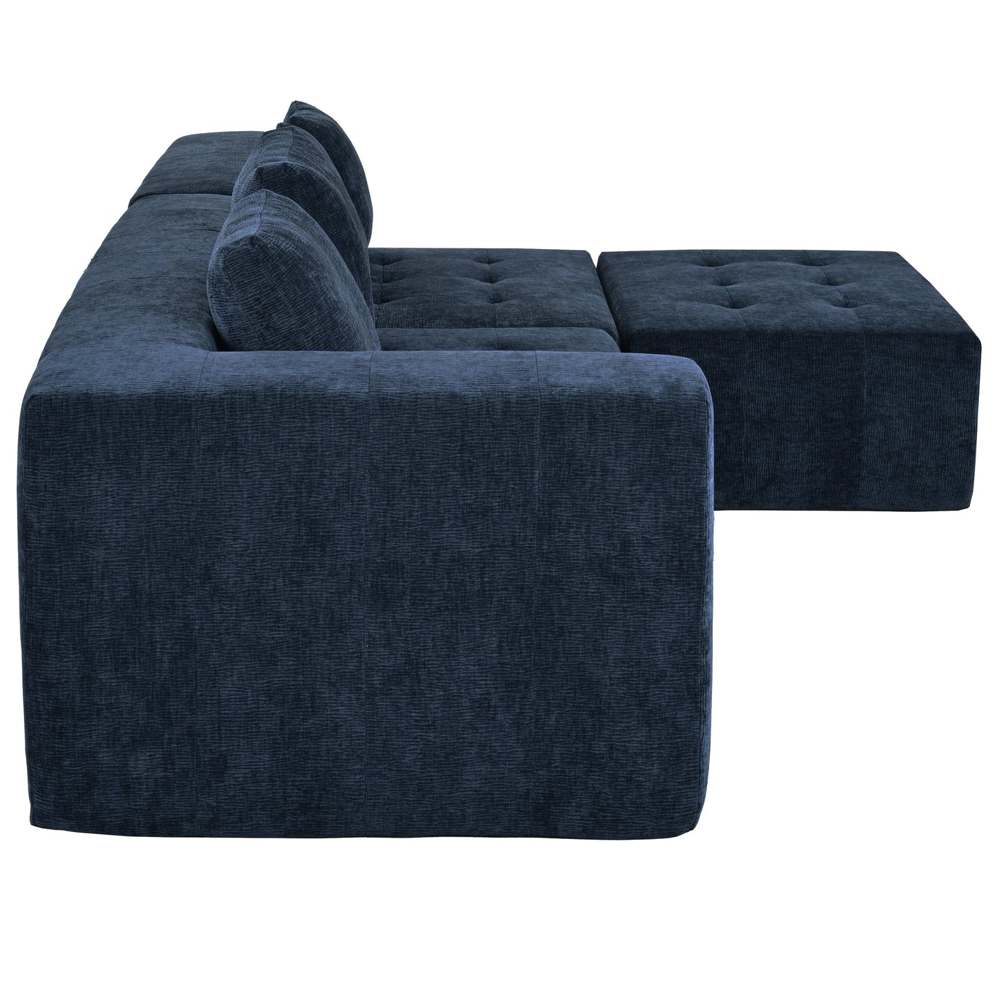 Modern Large Removable Modular Sofa, 3-Piece Set With Free Combination, Includes 4 Cushions, Ideal for Living Room