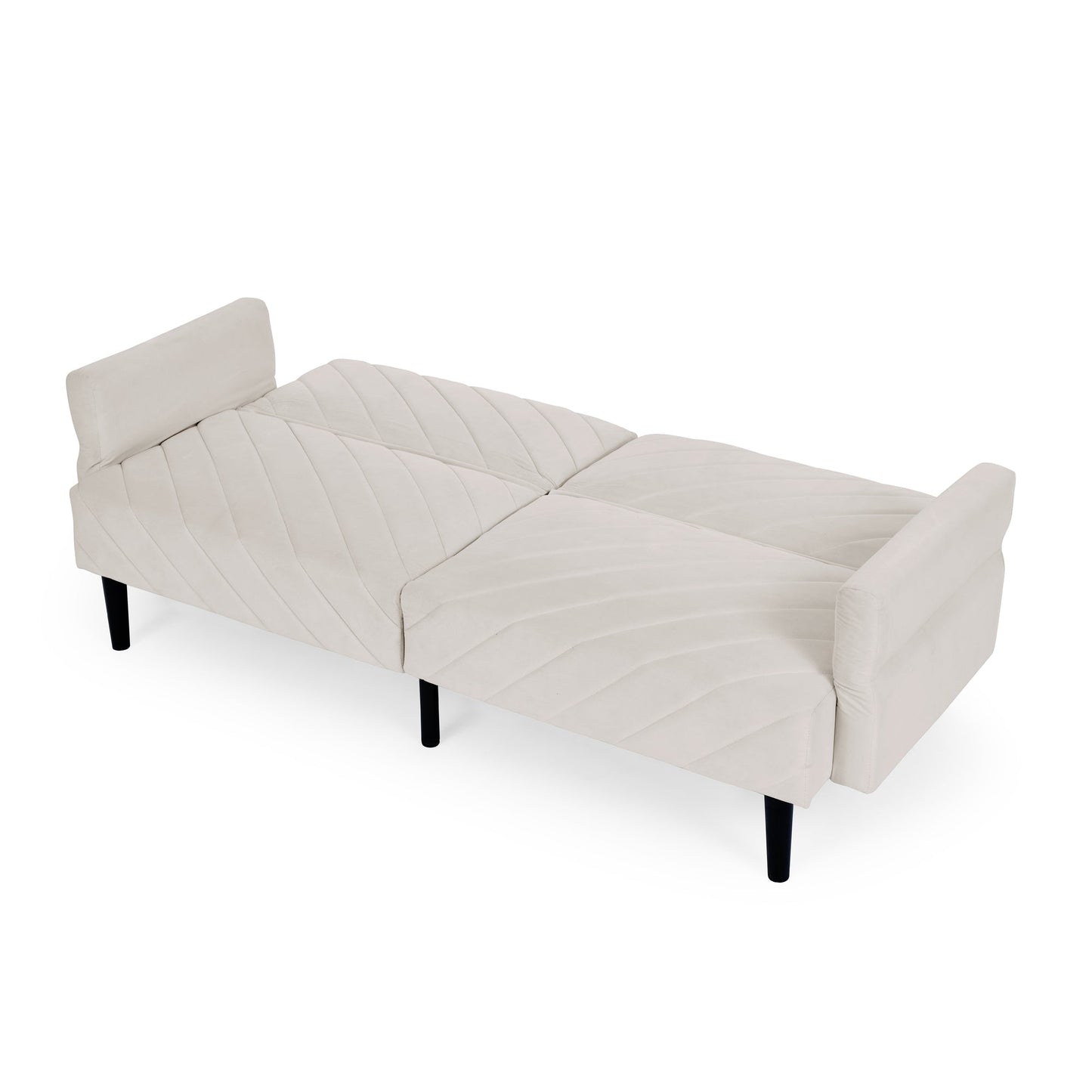 Velvet Futon Couch Convertible Folding Sofa Bed Tufted Couch With Adjustable Armrests for Apartment