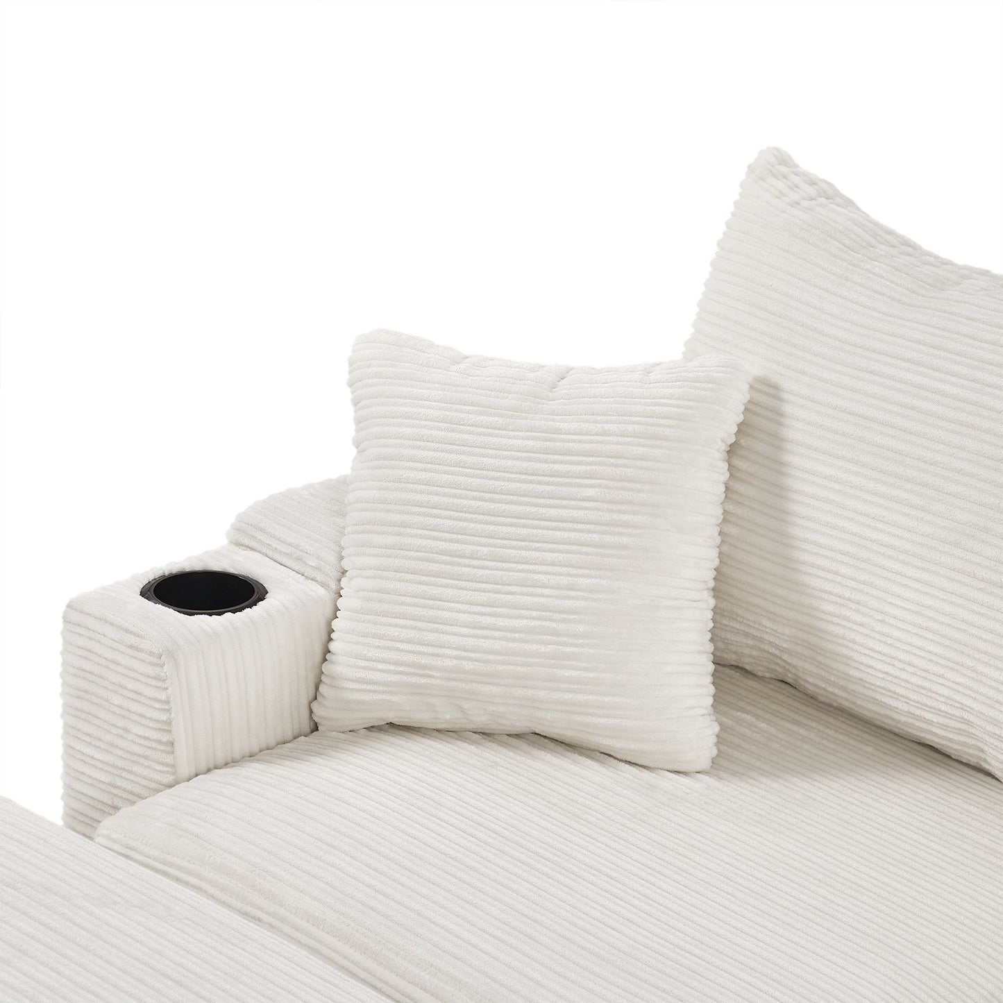 72.8" Modern Style Loveseat Sofa Sectional Sofa Couch With Storage Space, a Movable Ottoman, Two USB Ports, Two Cup Hold