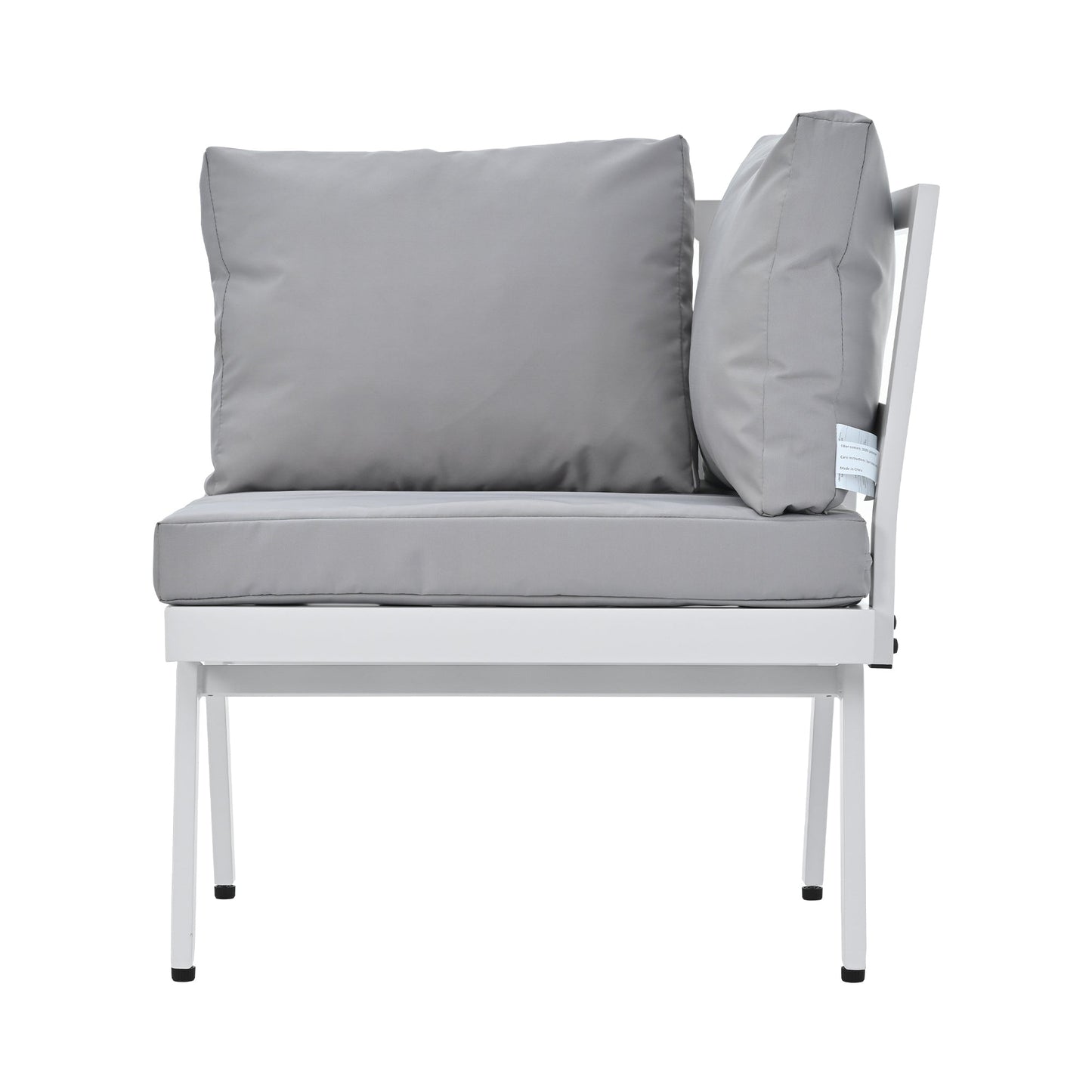 Industrial 5-Piece Aluminum Outdoor Patio Furniture Set, Modern Garden Sectional Sofa Set With End Tables, Coffee Table