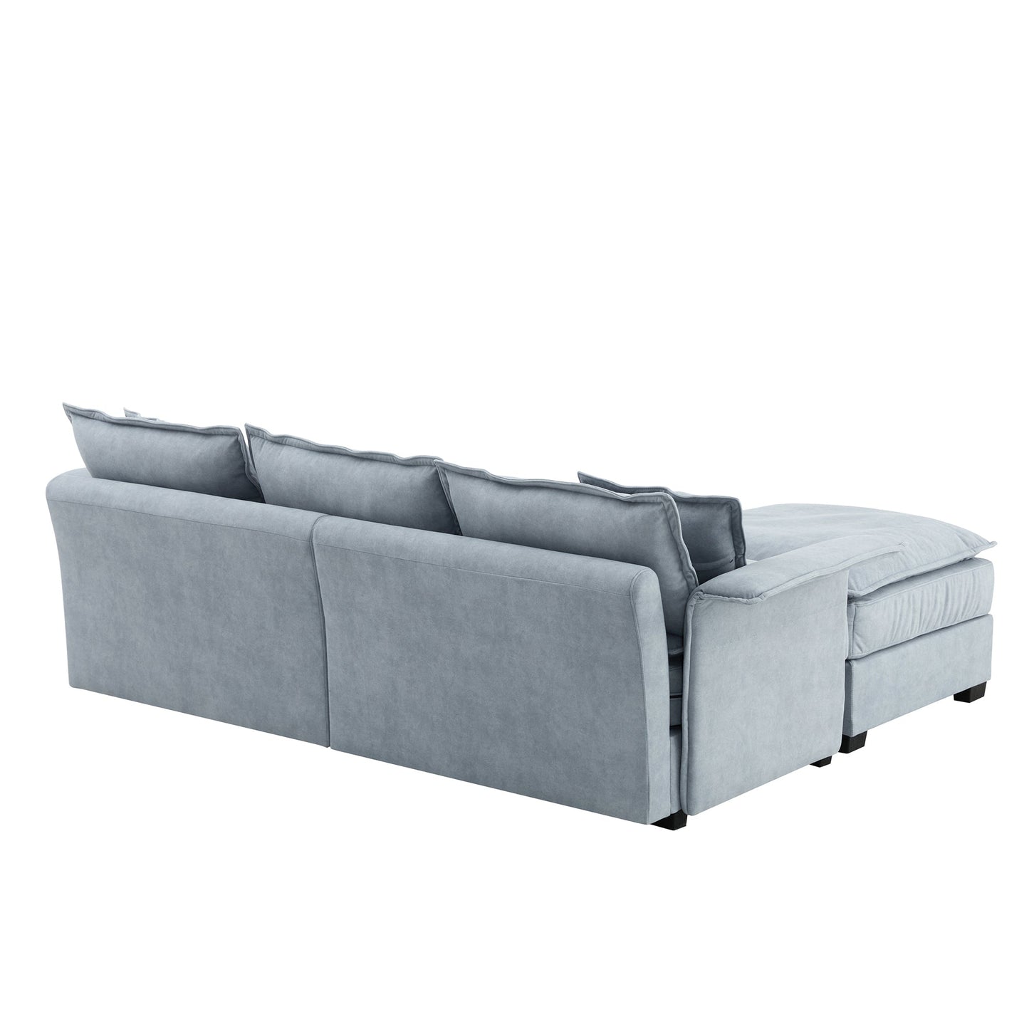 95*66"Oversized Luxury Sectional Sofa With Bentwood Armrests,4 Seat Upholstered Indoor Furniture With Double Cushions