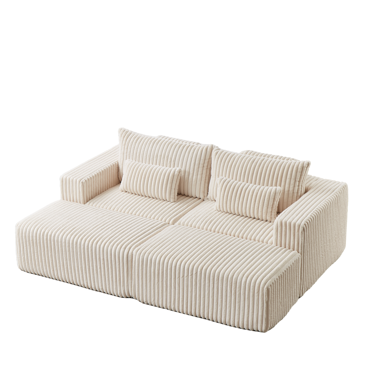 87" Oversized Sectional Lounge Chaise,No Assembly Required,Cloud Plush Loveseat With Two Removable Footstool,Fluffy Model