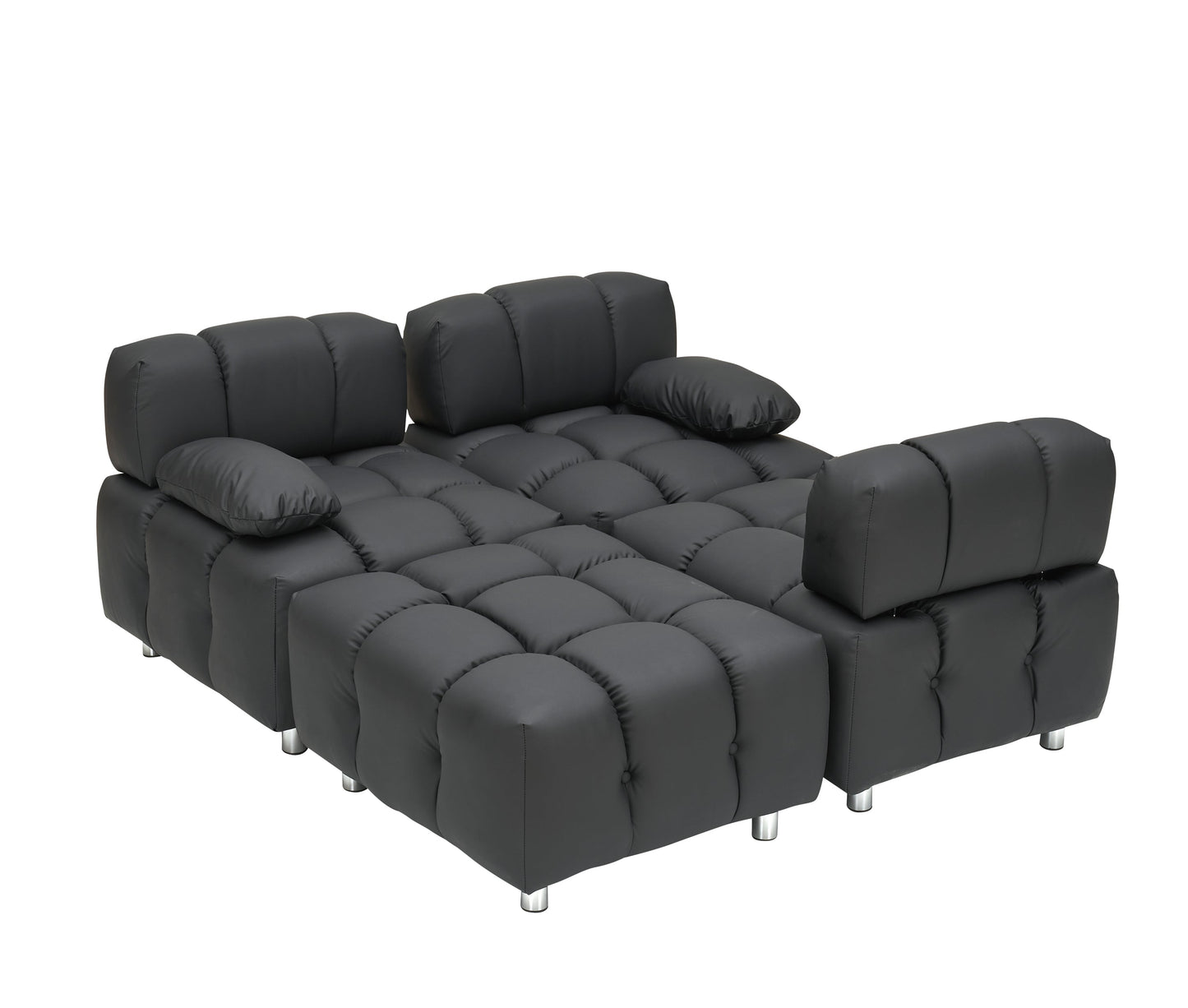 A 90.60-Inch Technology Cloth Black Sofa, Waterproof, Stain and Cat Scratch Resistant, Can Comfortably Sit