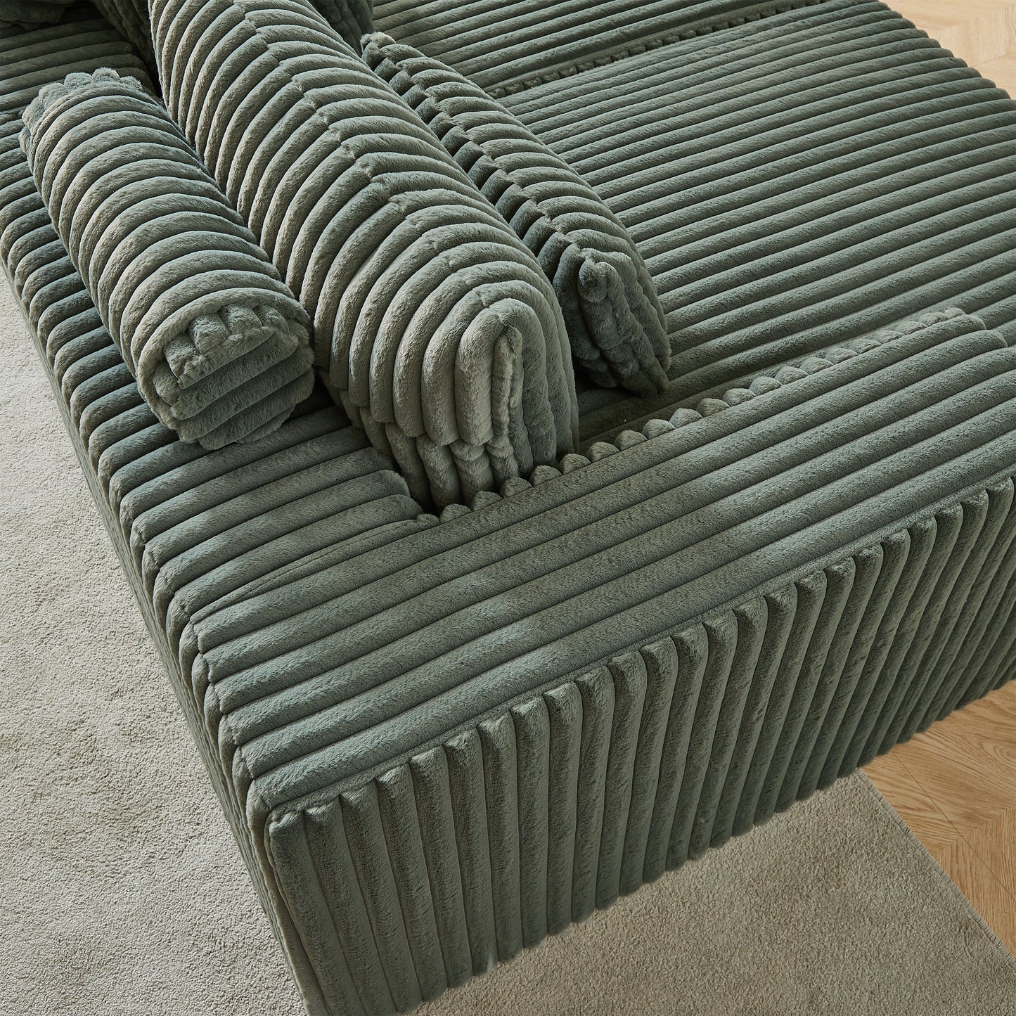 87" Oversized Sectional Lounge Chaise ,No Assembly Required,Cloud Plush Loveseat With Reclining Sofa Bed,Fluffy Modern