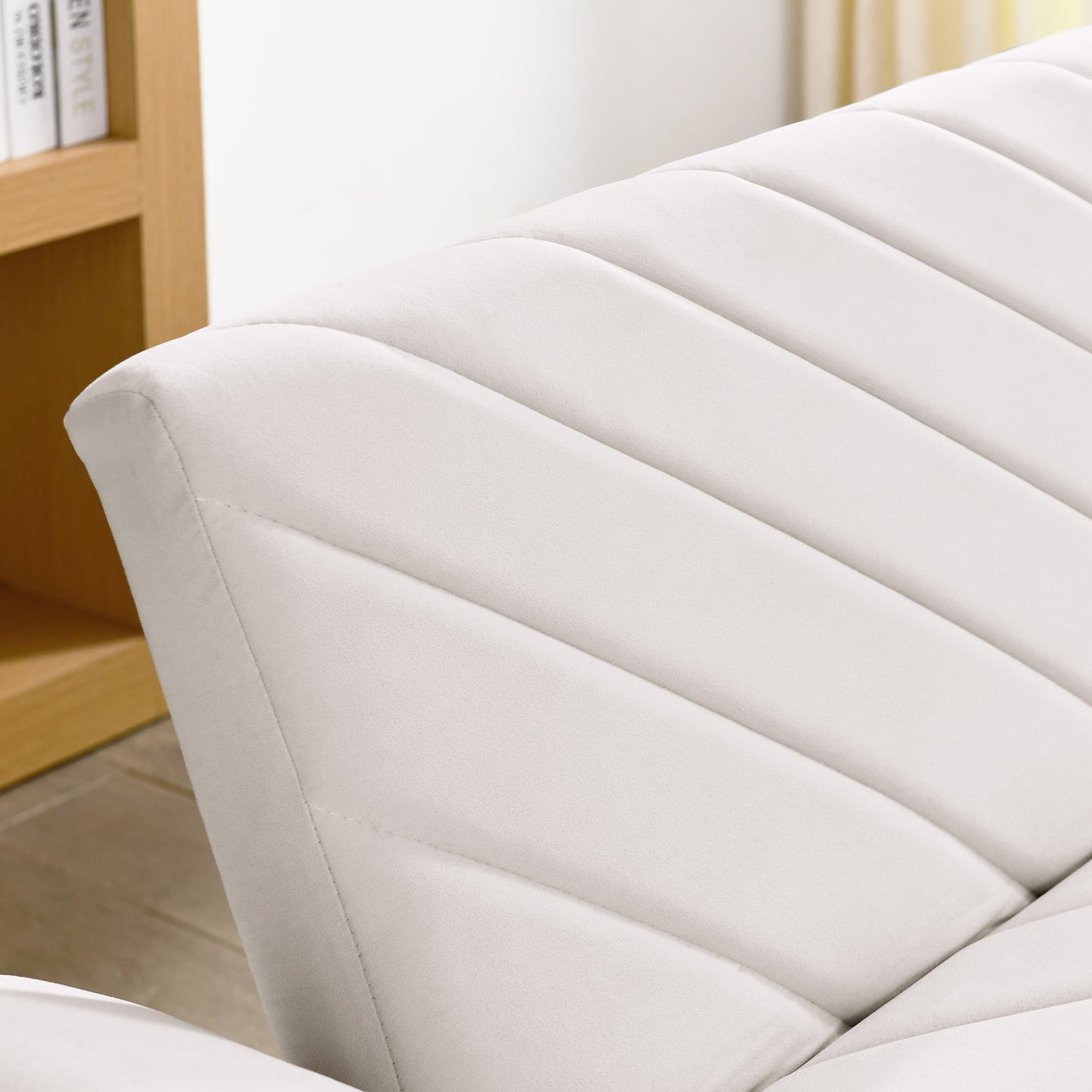 Velvet Futon Couch Convertible Folding Sofa Bed Tufted Couch With Adjustable Armrests for Apartment