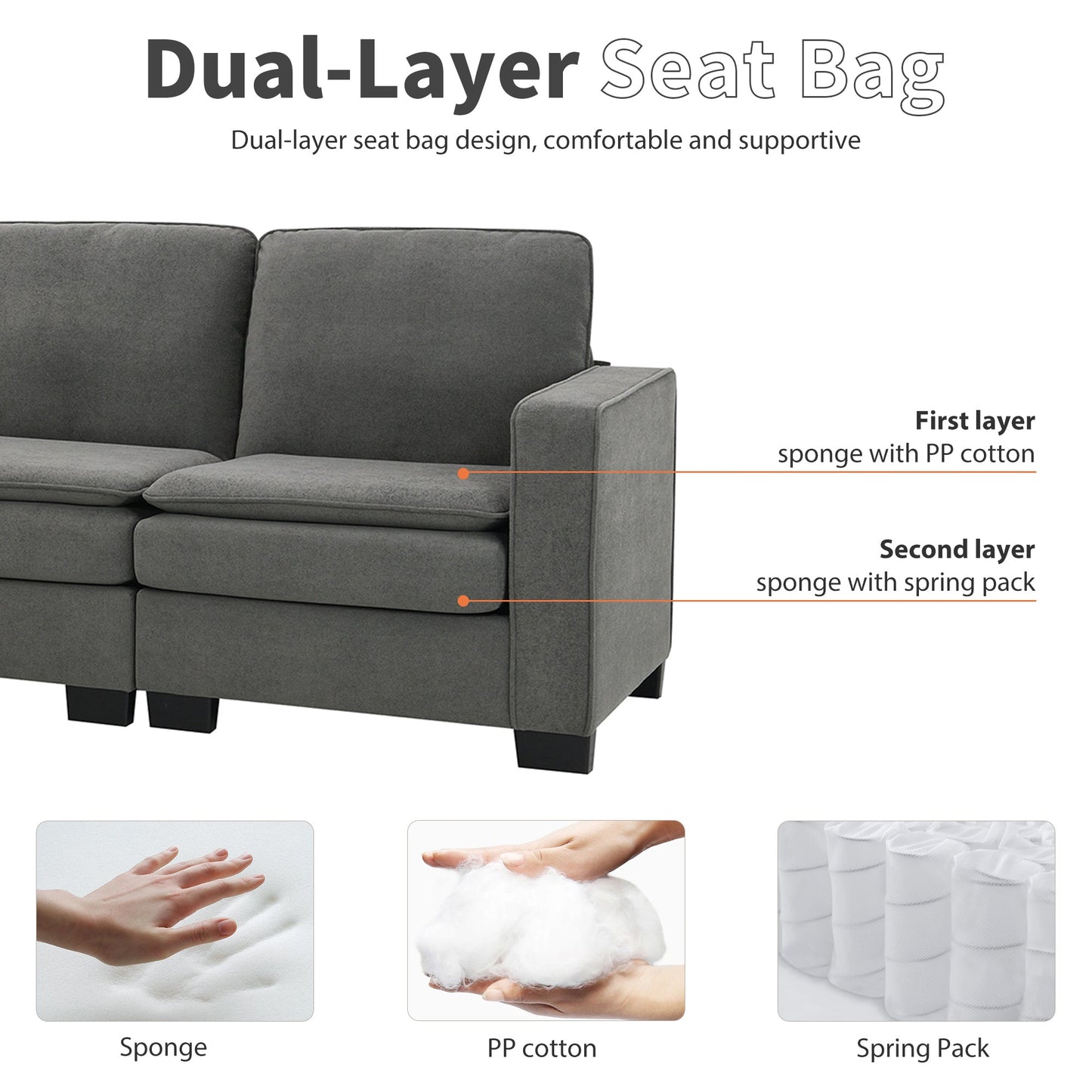 89*89" Oversized Velvet Modern Sectional Sofa,Large L Shaped Upholstered Indoor Furniture With Double Cushions,5 Seat