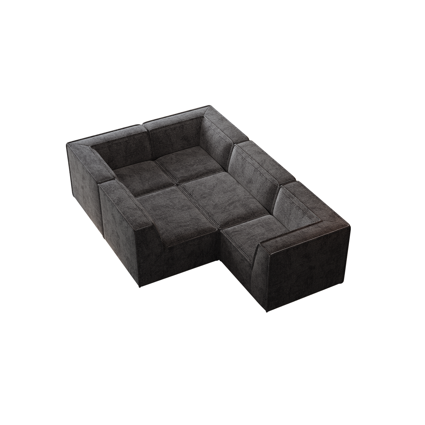 106*106" Chenille Modular L Shaped Sectional Sofa,Luxury Floor Couch Set,Upholstered Indoor Furniture