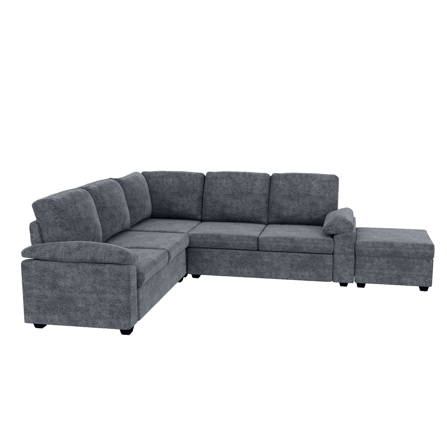 84*84" Modern Velvet Sectional Sofa Set,Large U Shaped Upholstered Corner Couch With Ottoman,Armrest Pillow