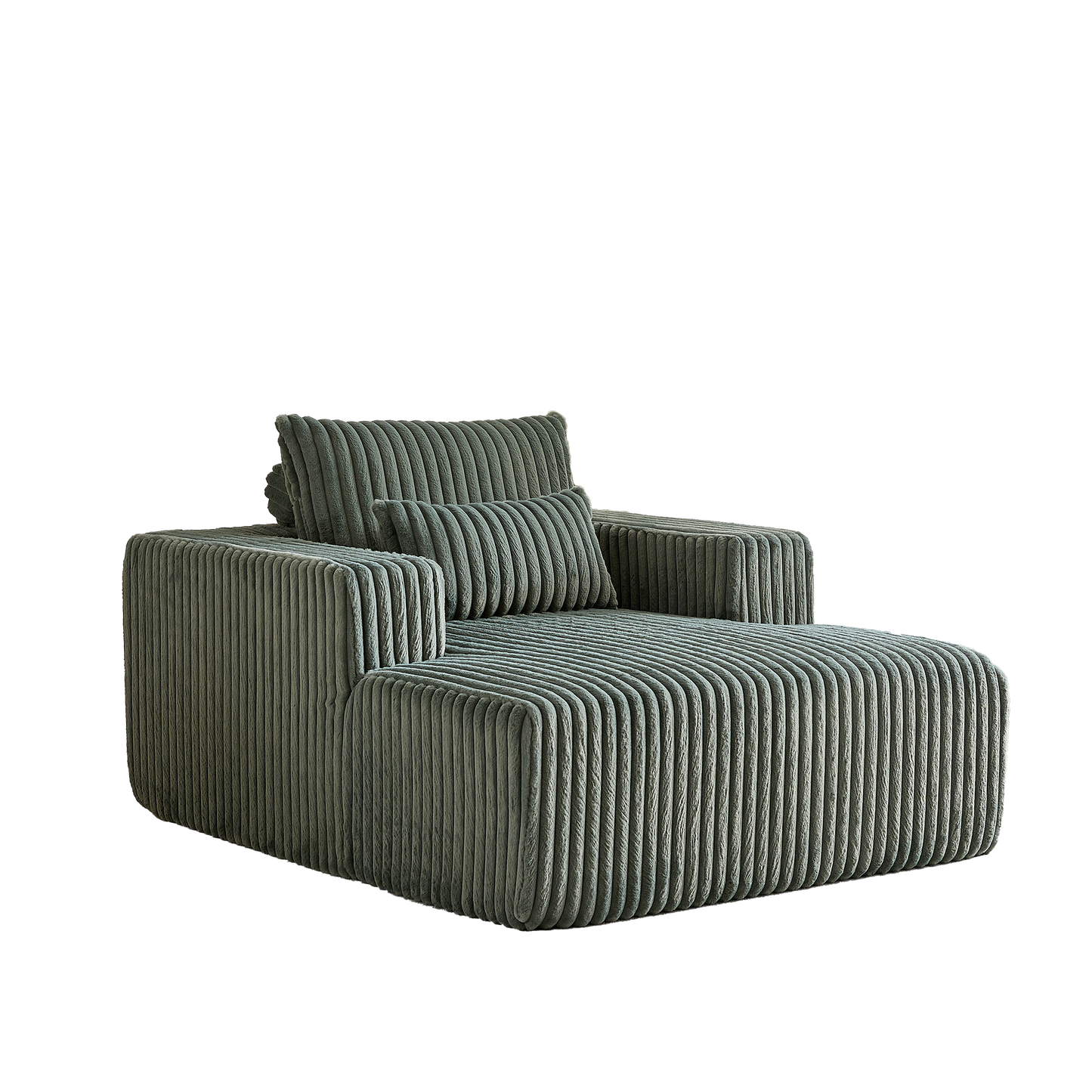 62.5-Inch Corduroy Sponge Sofa Lounge Chair,No Assembly Required,Fluffy Modern Sleeper Chair for Indoor Living Room