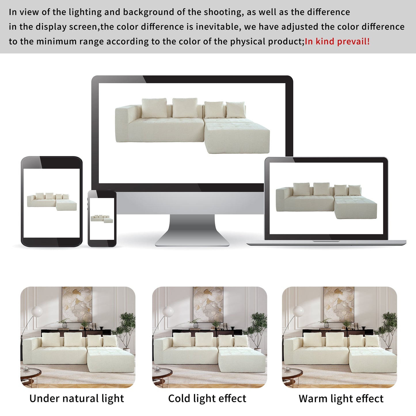 Modern Large Removable Modular Sofa, 3-Piece Set With Free Combination, Includes 4 Cushions, Ideal for Living Room, Bedroom