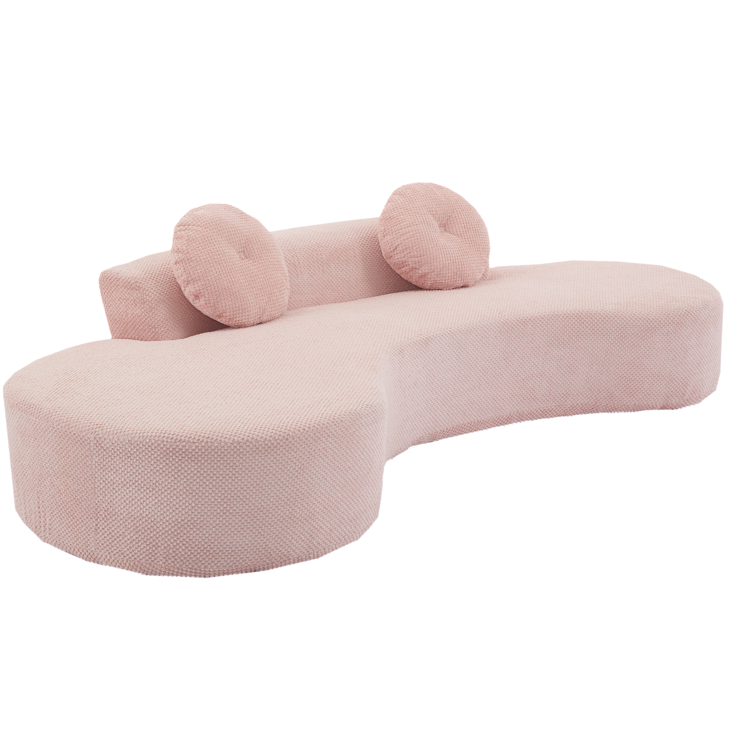105.5''Curved Sofa, Modern Minimalist Sofa, Cloud Couch Sofa 3-4 Seater Couch With 2 Pillows,Bedroom, No Assembly Require