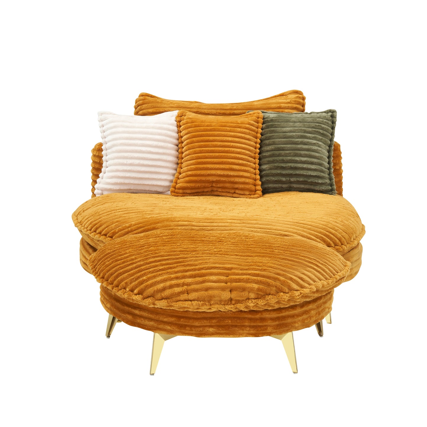 65.00 Inches Long, Corduroy Sofa Fabric, With Three Matching Pillows and Two Spacious and Comfortable Seats