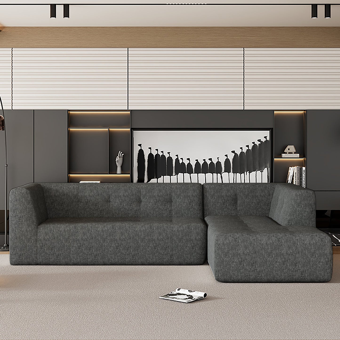 112.2*74" Modular Modular Combination Living Room Sofa Set, Modern Minimalist Sofa, Living Room Upholstered Sofa Bed